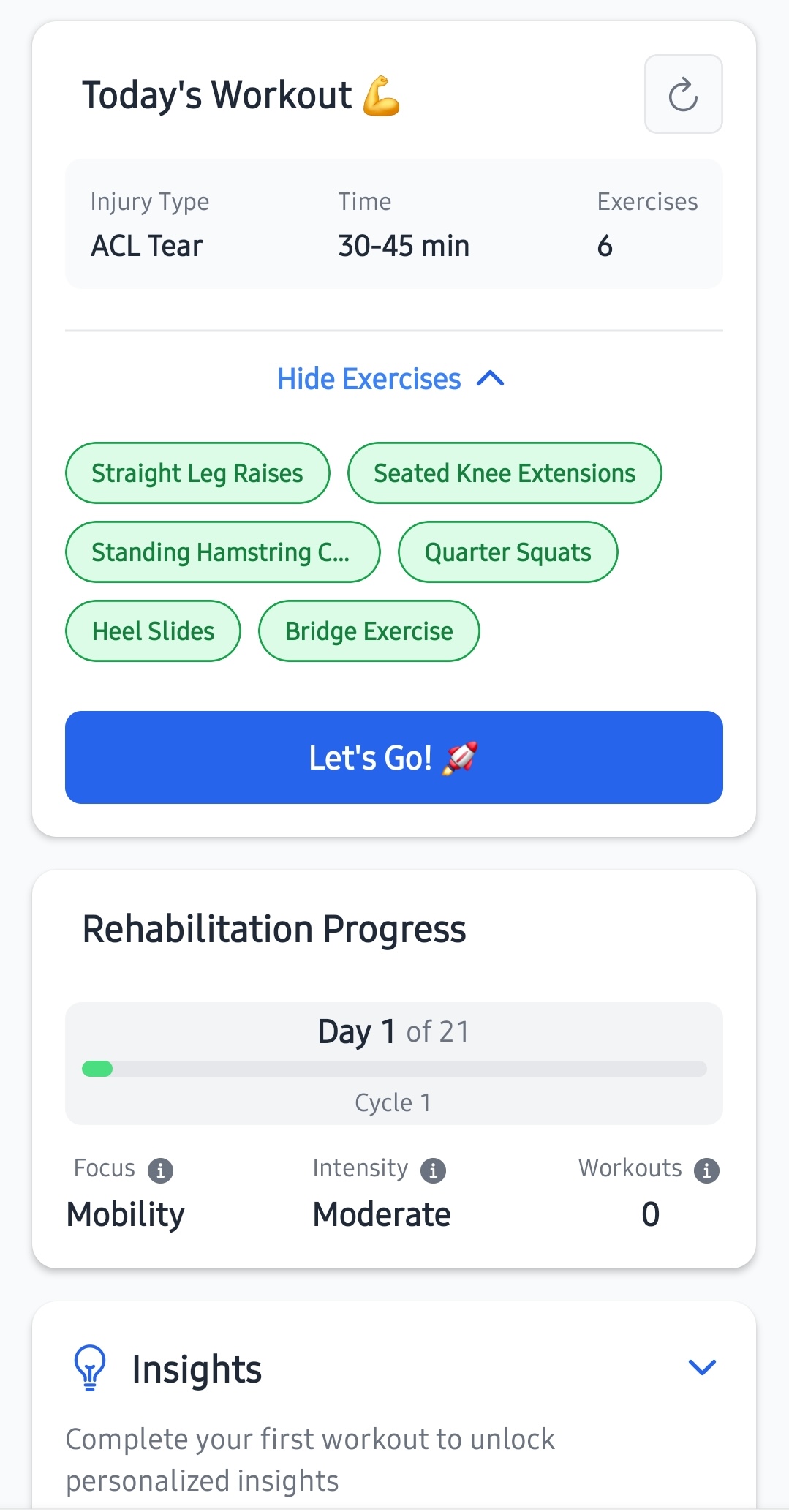 Personalized Workout Dashboard