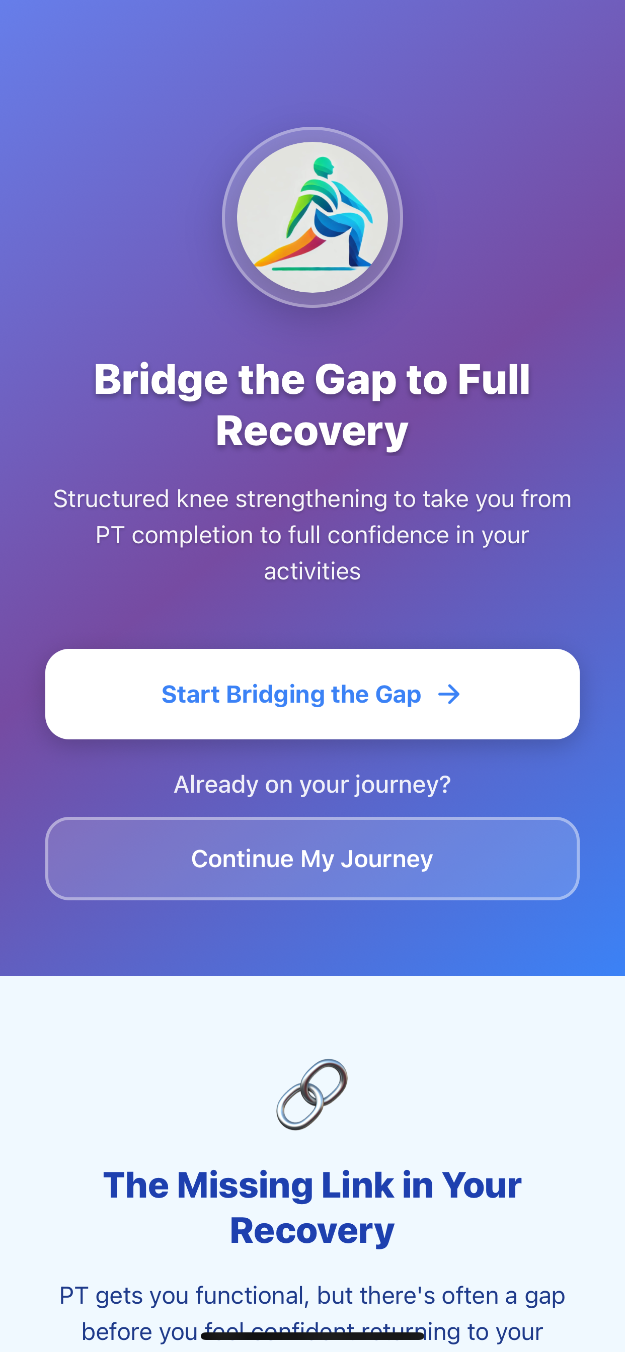 LungeFit onboarding landing screen